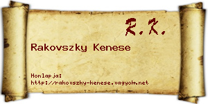 Rakovszky Kenese névjegykártya
